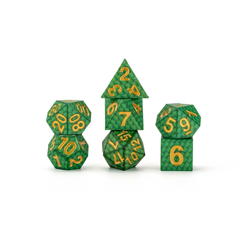 Dragon Storm Sharp Edge Silicone Dice Set Green Dragon Scales 7 FanRoll