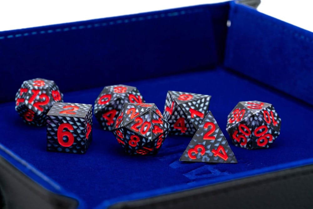 Dragon Storm Sharp Edge Silicone Dice Set Black Dragon Scales 7 FanRoll