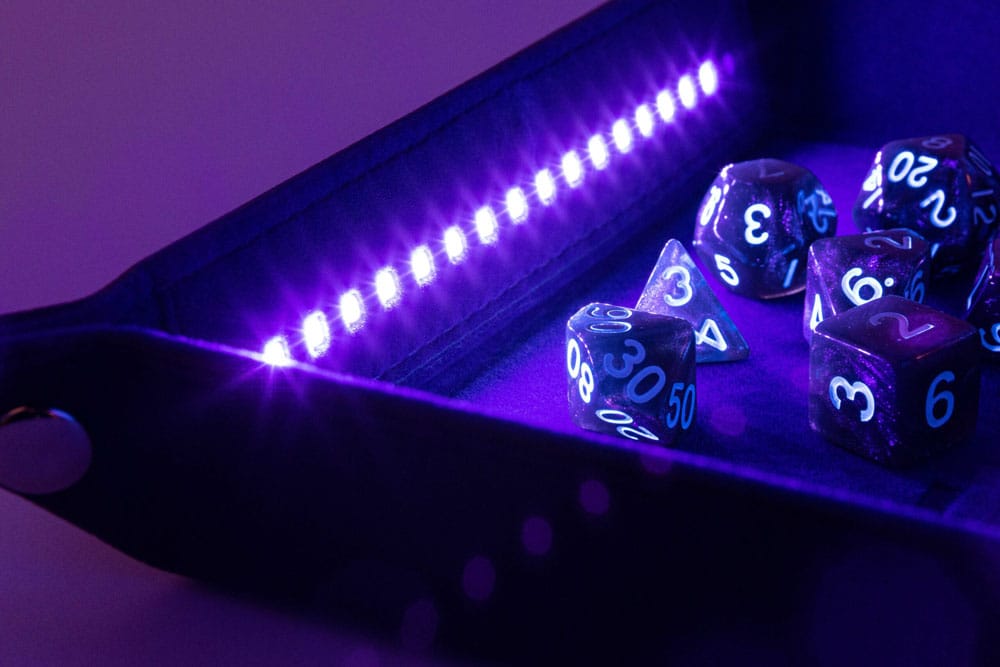 FanRoll Shadowlight Folding Blacklight Dice Tray Black FanRoll