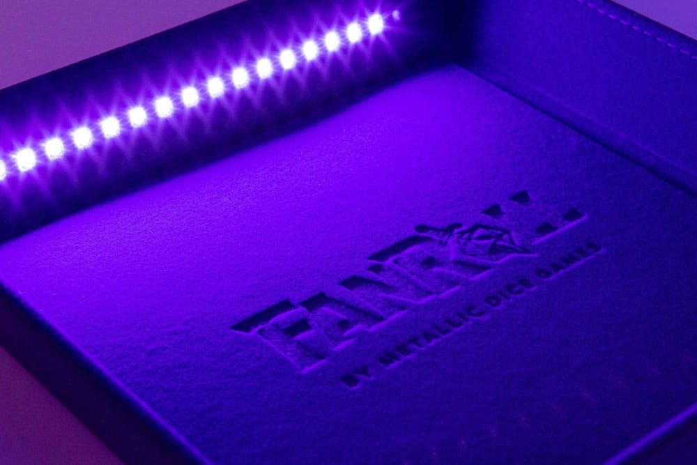 FanRoll Shadowlight Folding Blacklight Dice Tray Black FanRoll