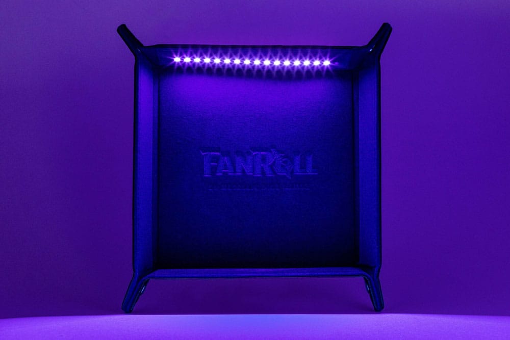 FanRoll Shadowlight Folding Blacklight Dice Tray Black FanRoll