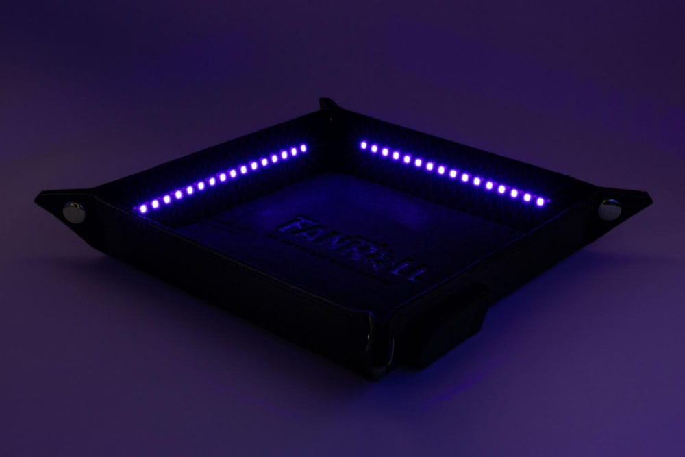 FanRoll Shadowlight Folding Blacklight Dice Tray Black FanRoll