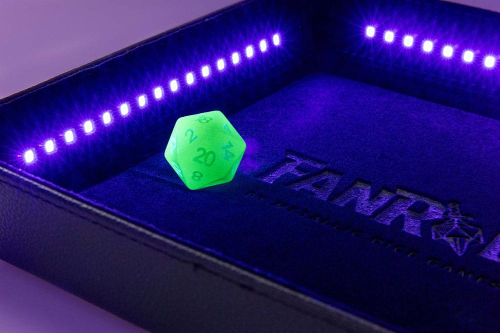 FanRoll Shadowlight Folding Blacklight Dice Tray Black FanRoll