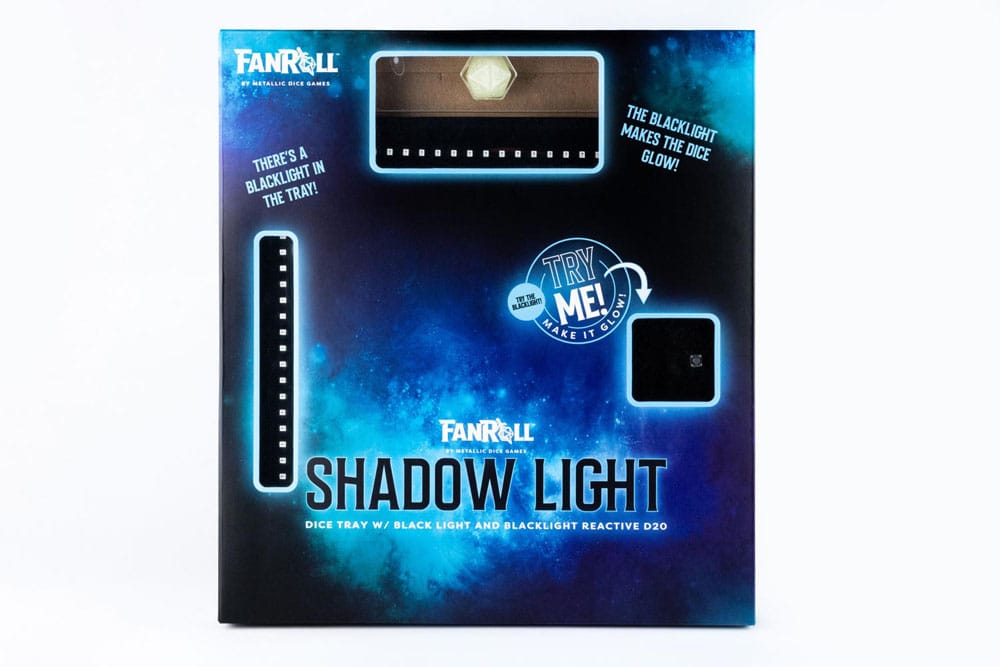 FanRoll Shadowlight Folding Blacklight Dice Tray Black FanRoll