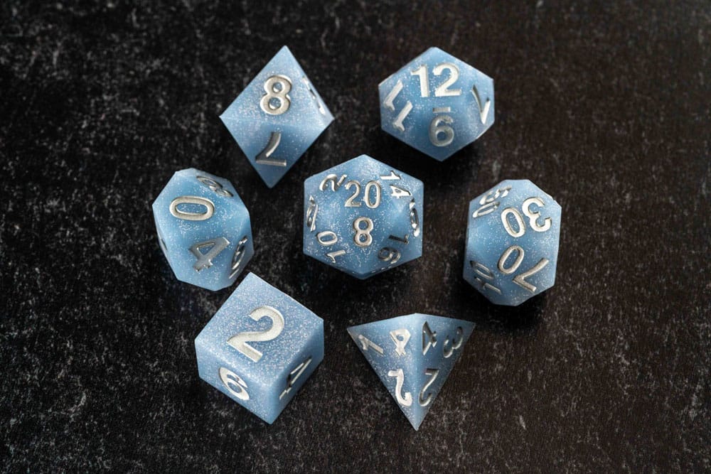 FanRoll Sharp Edge Silicone Dice Set Glacial Debris 7 FanRoll