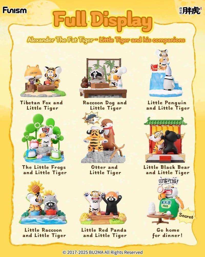 Alexander The Fat TigerBlind Box Mini Figures Little Tiger and his companions Display 8 Funism