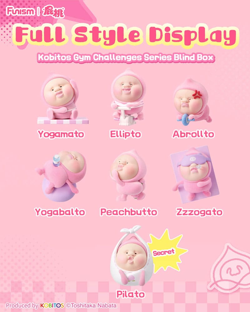 Kobitos Blind Box Mini Figures Gym Challenges Series Display 6 Funism