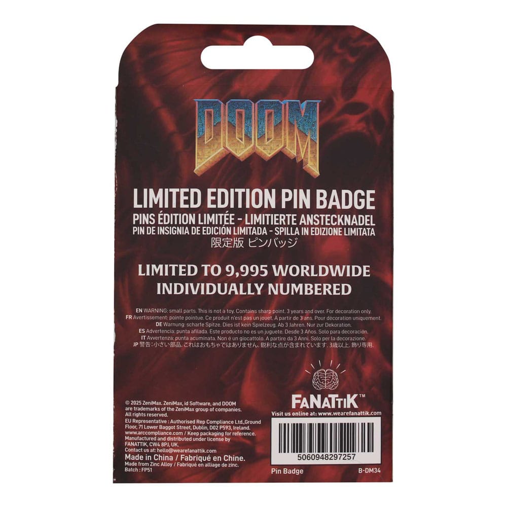 Doom Pin Badge Floppy Disk Limited Edition FaNaTtik