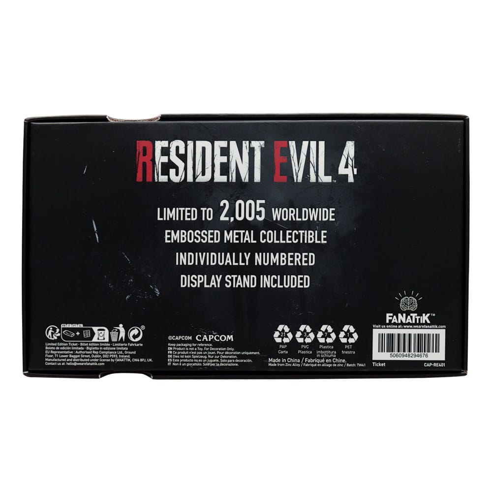 Resident Evil 4 Replica 1/1 Metal Exclusive Upgrade Ticket FaNaTtik
