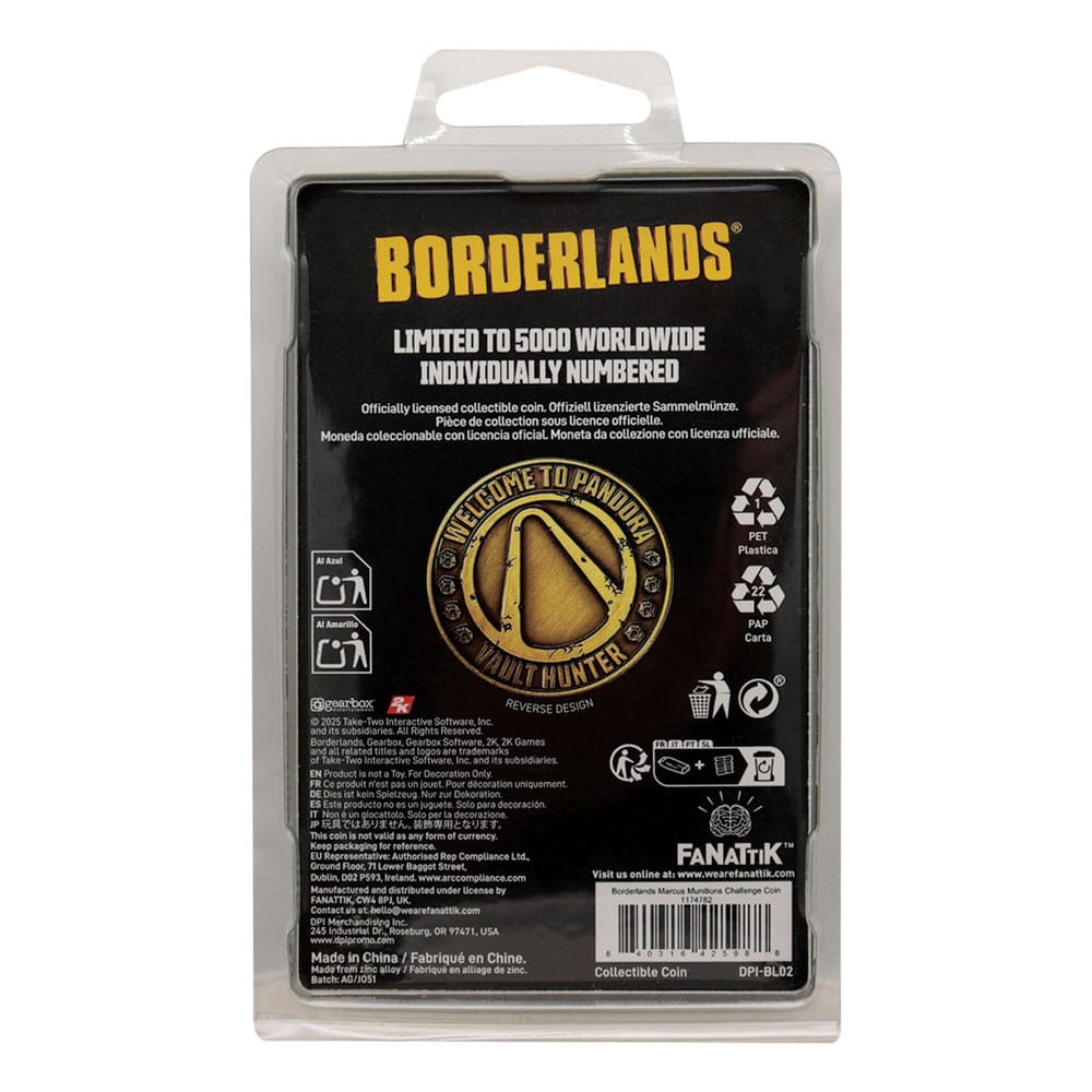 Borderlands Collectable Coin Marcus Munitions Limited Edition FaNaTtik