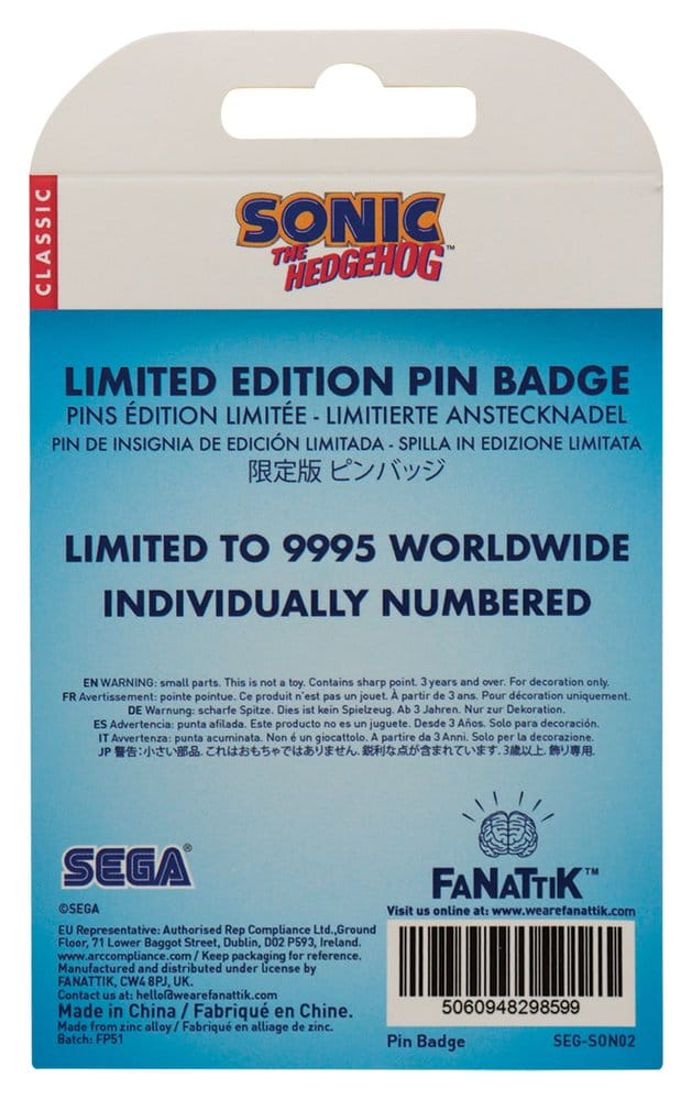 Sonic The Hedgehog Pin Badge Sonic Tails Knuckles Limited Edition FaNaTtik