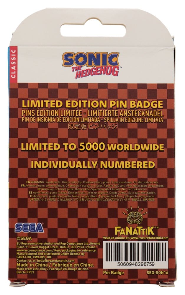 Sonic The Hedgehog Pin Badge Dr. Eggman Egg Mobile Chained FaNaTtik