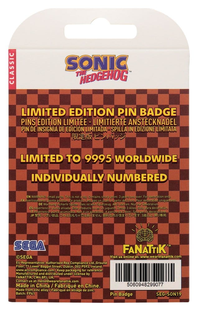 Sonic The Hedgehog Pin Badge Moving FaNaTtik