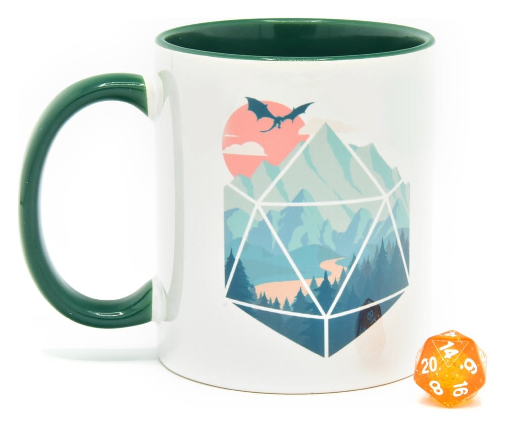 Glassstaff Gift Set Mug & Dice D20 A D20 Scene Glassstaff