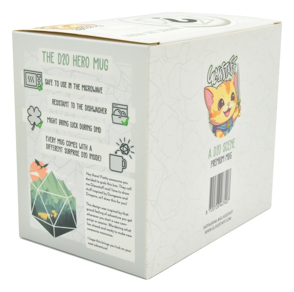 Glassstaff Gift Set Mug & Dice D20 A D20 Scene Glassstaff