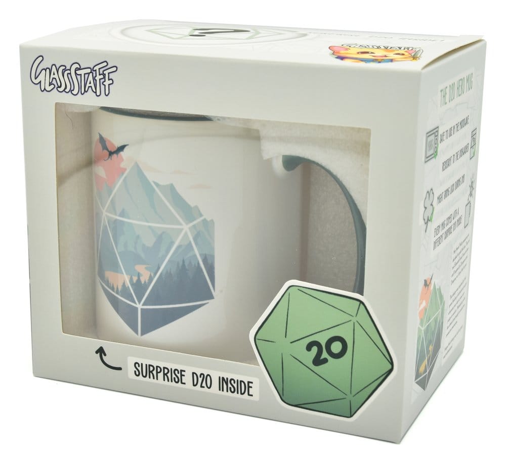 Glassstaff Gift Set Mug & Dice D20 A D20 Scene Glassstaff