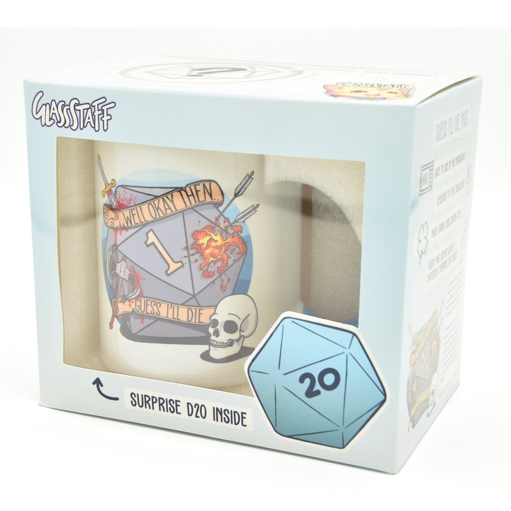 Glassstaff Gift Set Mug & Dice D20 Guess I'll Die Glassstaff