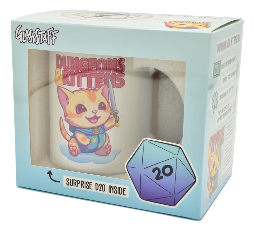 Glassstaff Gift Set Mug & Dice D20 Dungeons & Kittens Glassstaff