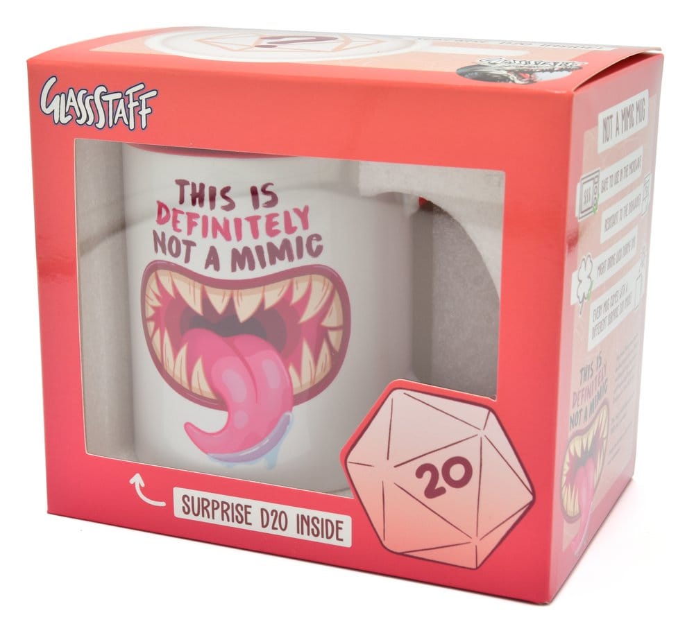 Glassstaff Gift Set Mug & Dice D20 Not a Mimic Glassstaff