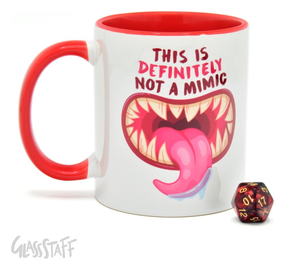 Glassstaff Gift Set Mug & Dice D20 Not a Mimic Glassstaff