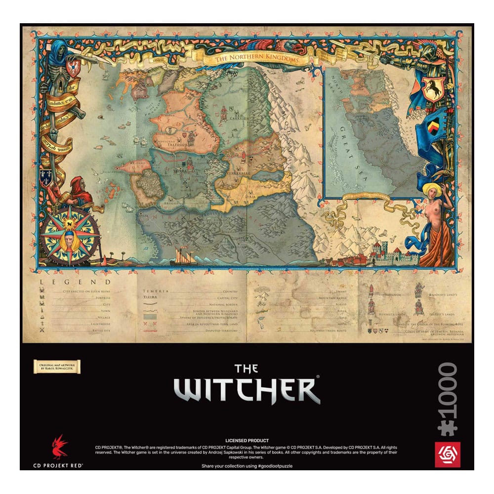 The Witcher 3 Gaming Puzzle The Northern Kingdoms 1000 pieces Good Loot