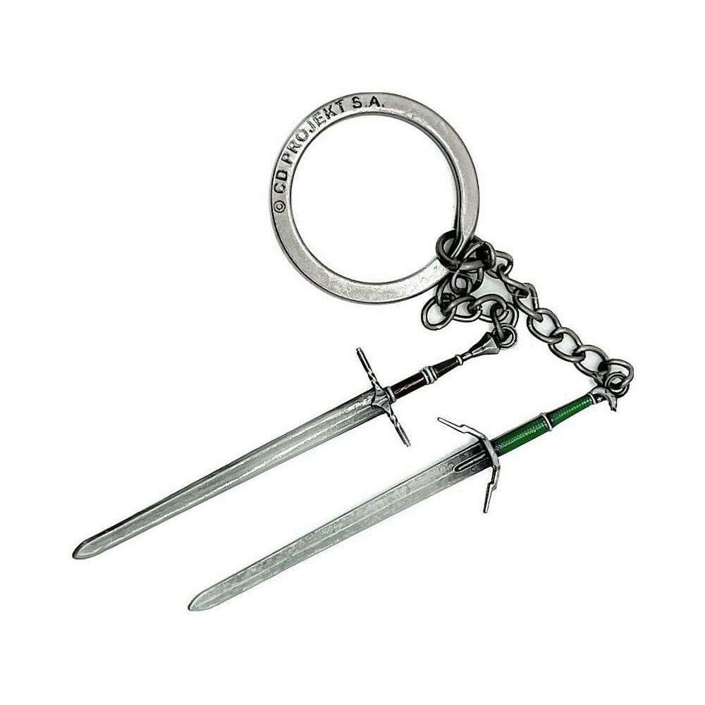 The Witcher III Wild Hunt Keychain Geralt Two Swords Good Loot