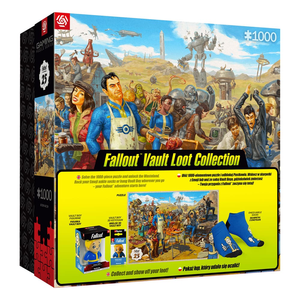 Fallout gift set Fallout Vault Loot Collection Puzzle socks figurine & key ring Good Loot