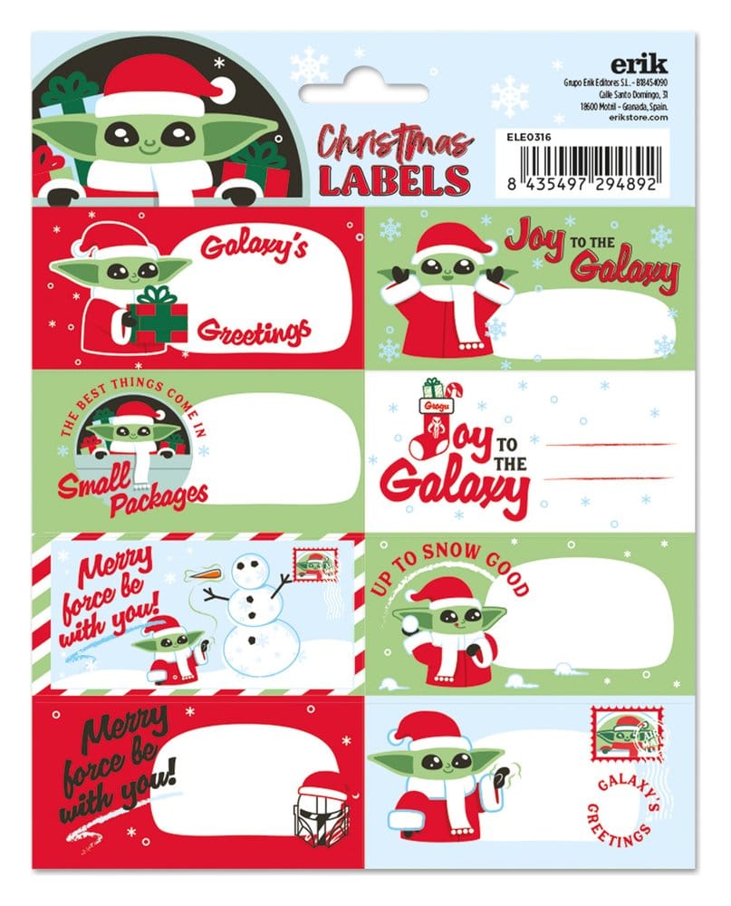 Star Wars Self Adhesive Labels Christmas Grupo Erik