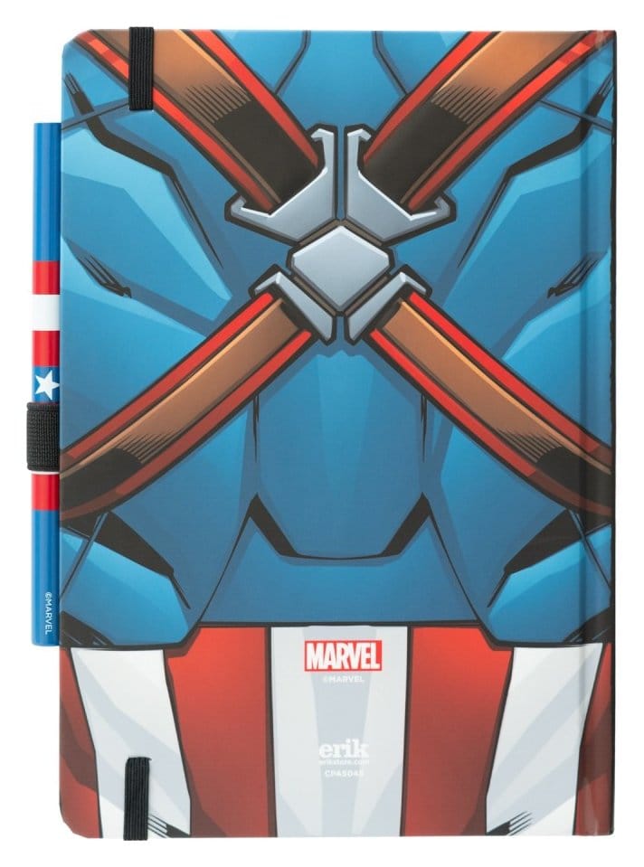Marvel Captain America Premium Notebook with Pen Uniform A5 Grupo Erik