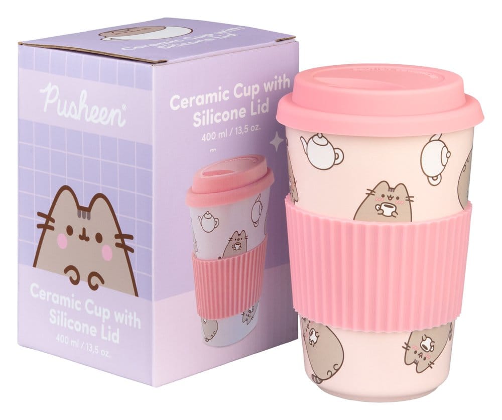Pusheen Ceramic Mug with Lid 400 ml Grupo Erik