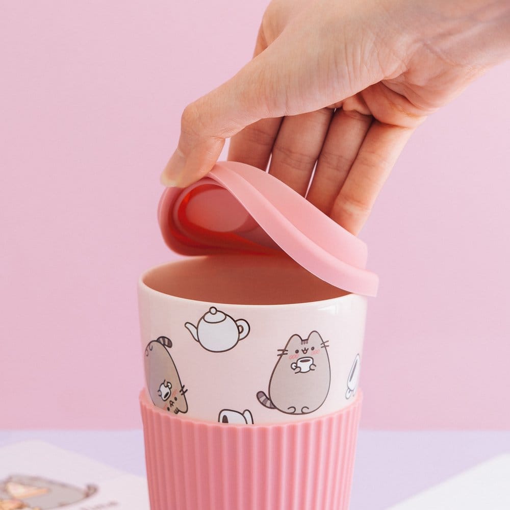 Pusheen Ceramic Mug with Lid 400 ml Grupo Erik