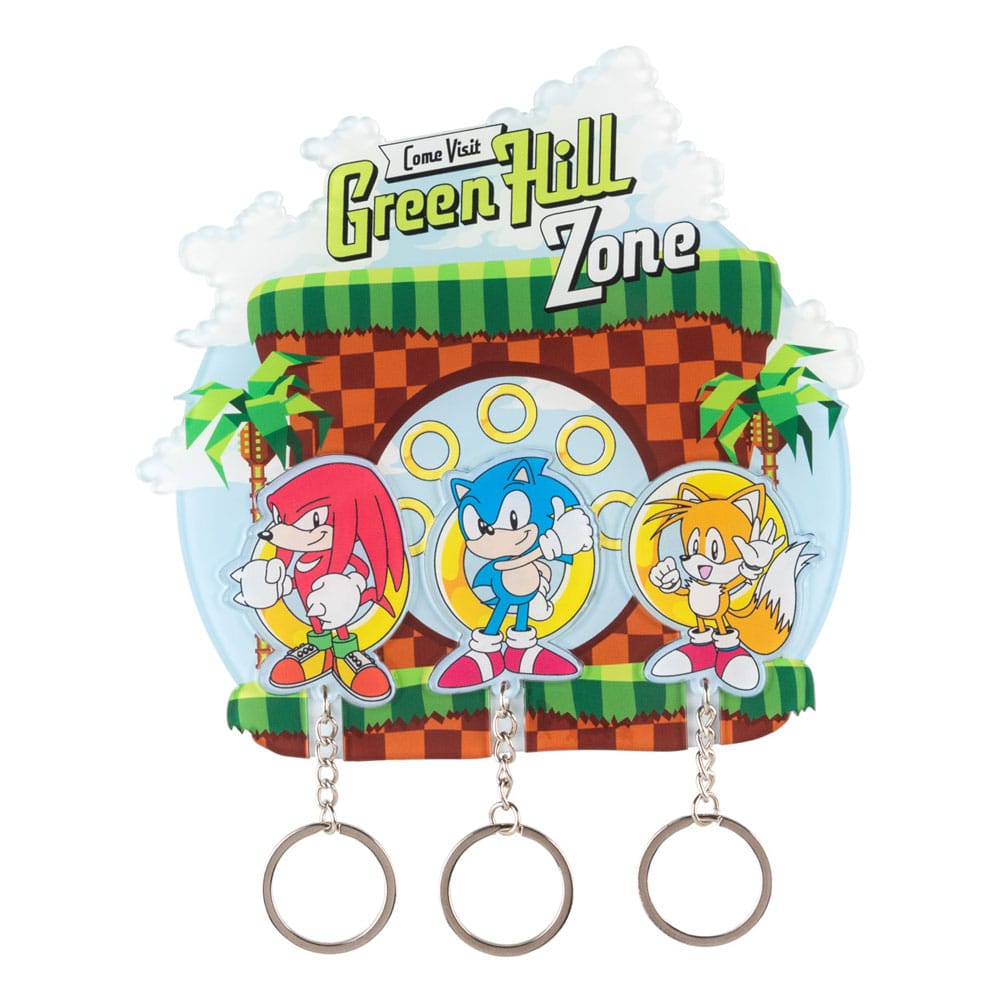 Sonic the Hedgehog Key rack incl. 3 key rings Grupo Erik