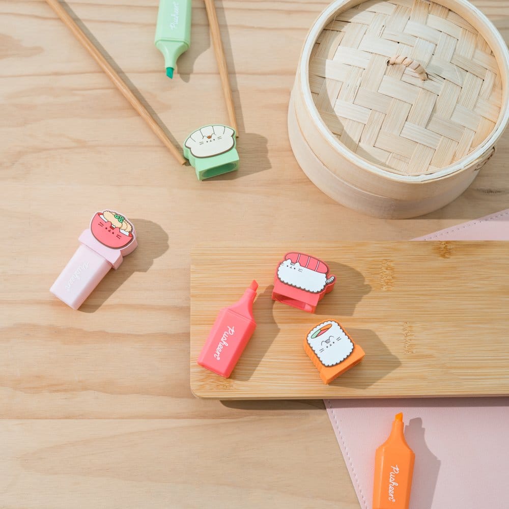 Pusheen Highlighters with Topper Sushi Roll Set of 4 Grupo Erik