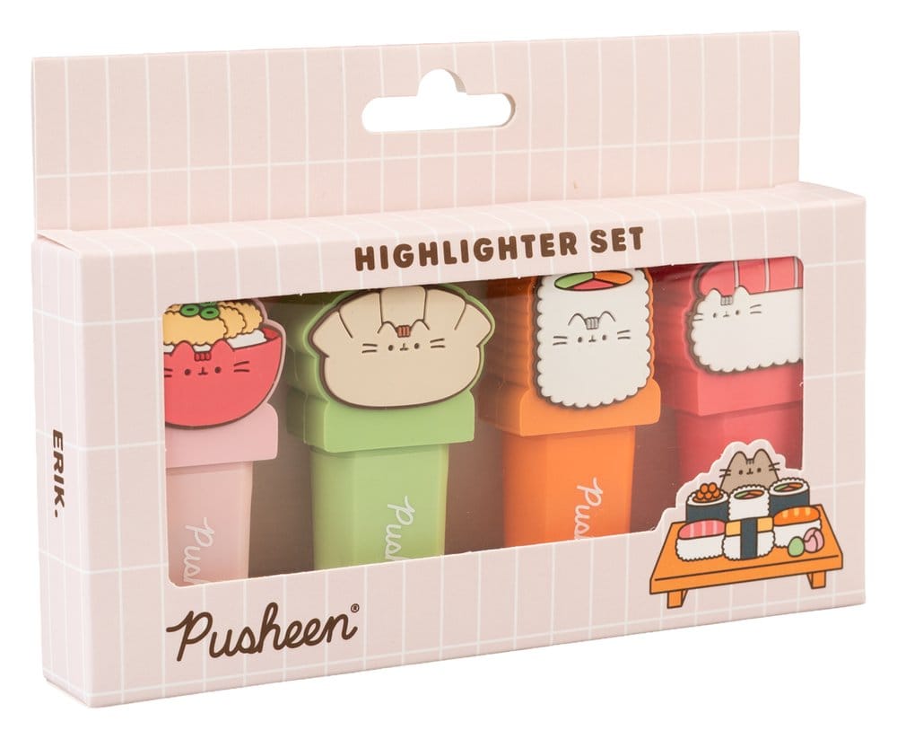 Pusheen Highlighters with Topper Sushi Roll Set of 4 Grupo Erik
