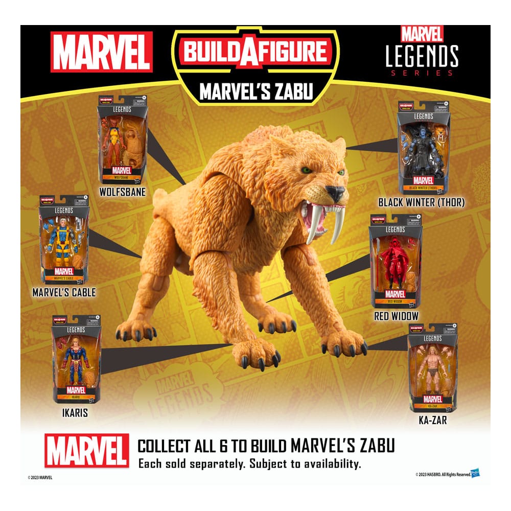 Marvel Legends Action Figure Marvel's Cable BAF Marvel's Zabu Hasbro