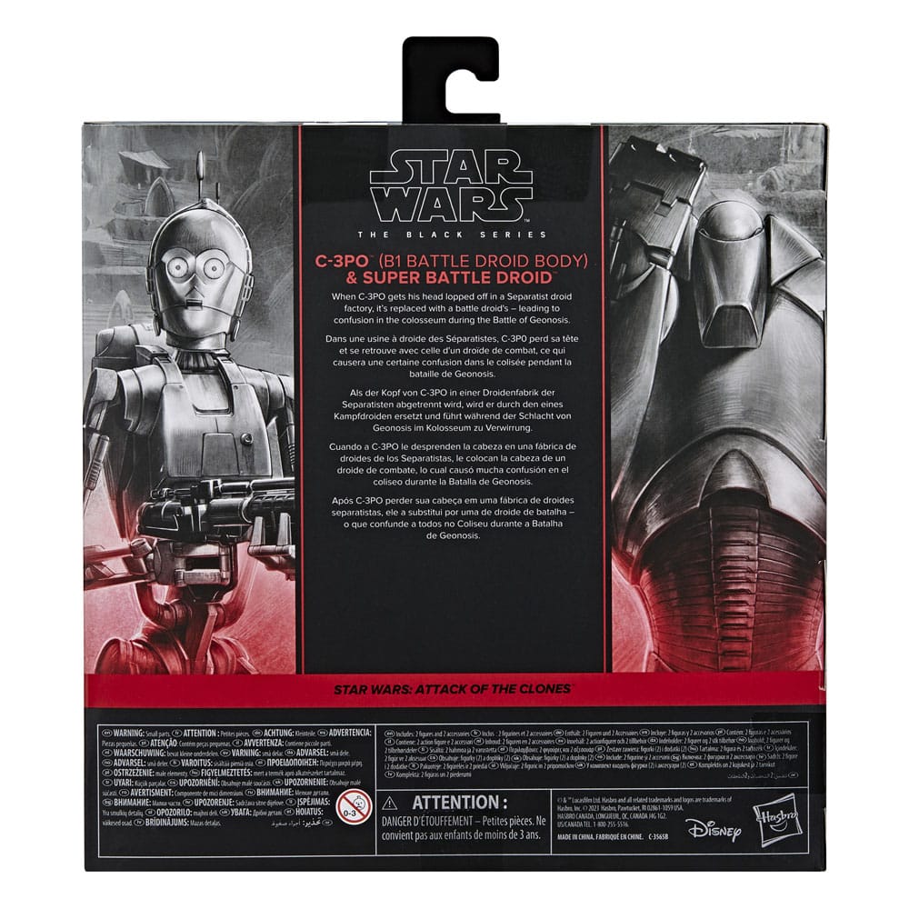 Star Wars Episode II Black Series Action Figure 2 Pack C 3PO B1 Battle Droid Body & Super Battle Droid Hasbro