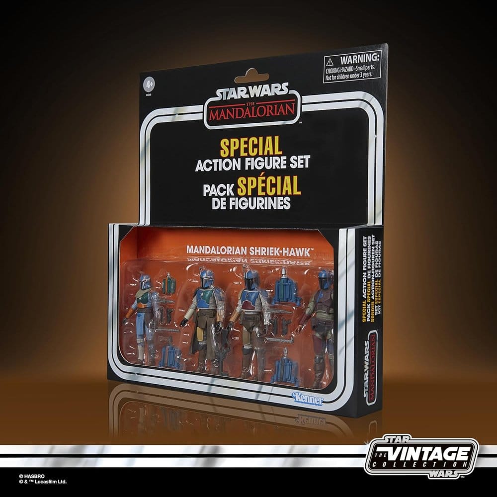 Star Wars The Mandalorian Vintage Collection Action Figure 4 Pack Mandalorian Shriek Hawk Hasbro