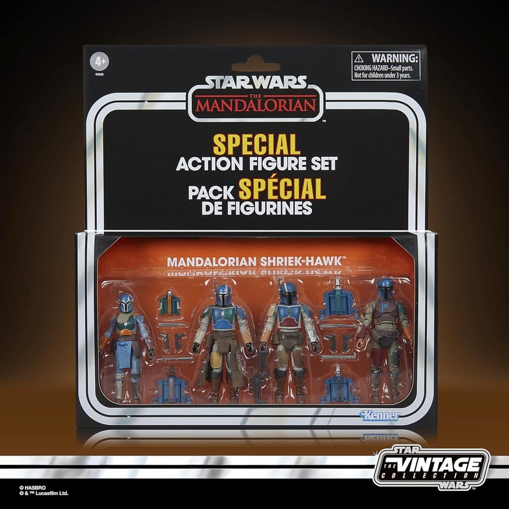 Star Wars The Mandalorian Vintage Collection Action Figure 4 Pack Mandalorian Shriek Hawk Hasbro