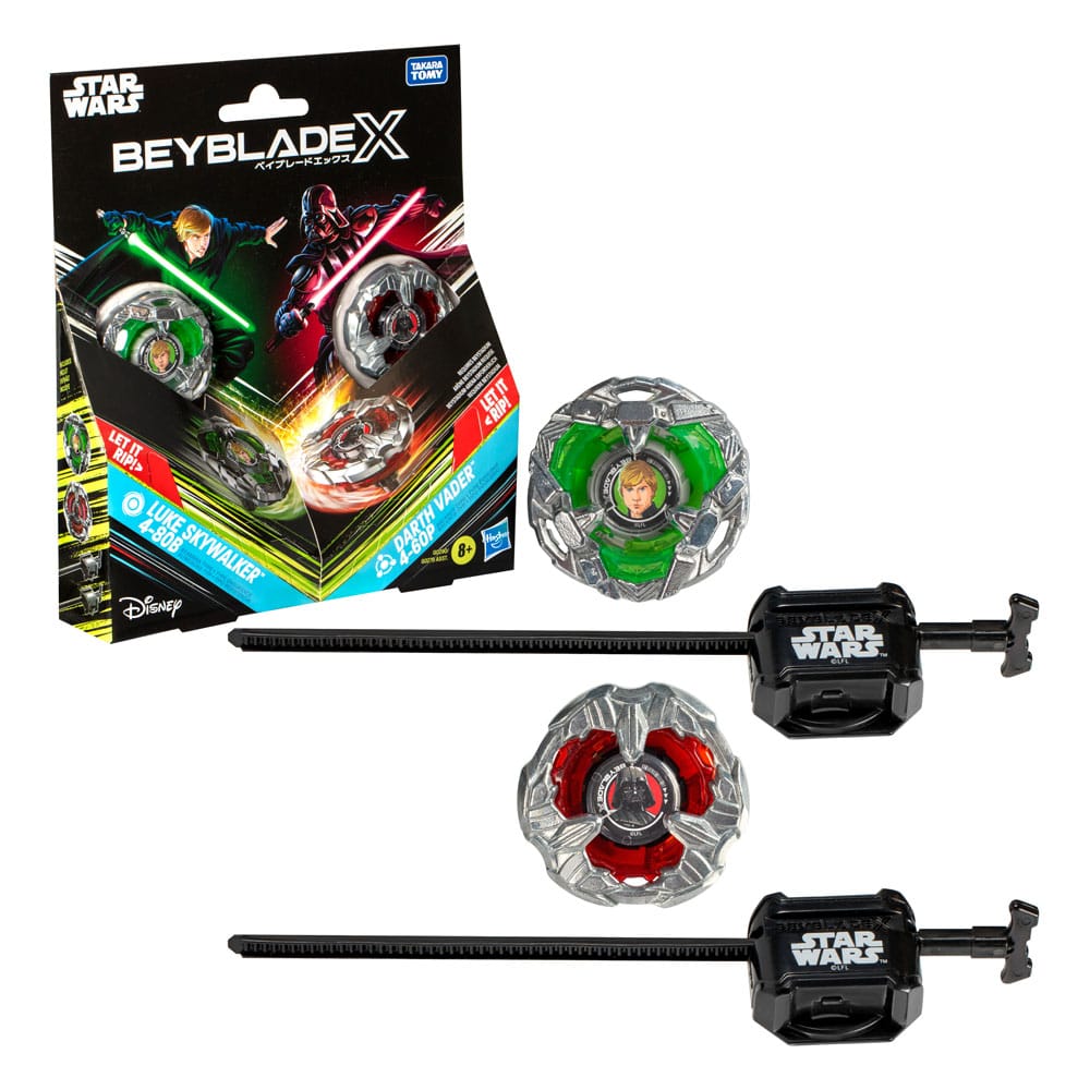 Beyblade X and Star Wars Collab Luke Skywalker 4 80B vs. Darth Vader 4 60B Hasbro