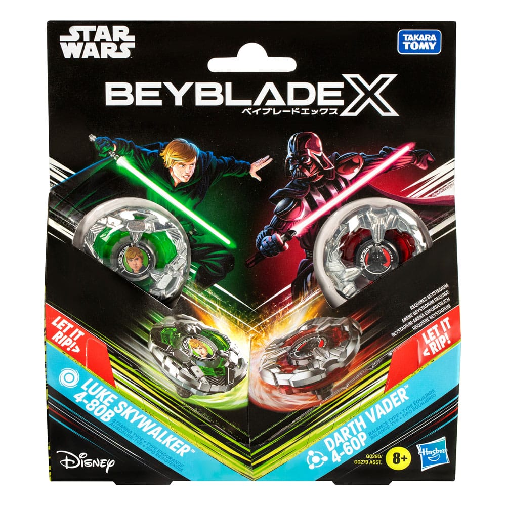Beyblade X and Star Wars Collab Luke Skywalker 4 80B vs. Darth Vader 4 60B Hasbro