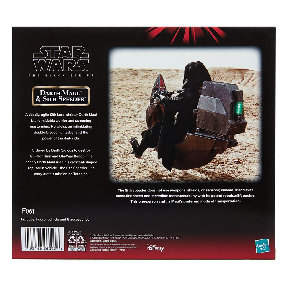 Star Wars Episode I Black Series Vehicle with Action Figure Darth Maul & Sith Speeder 25th Anniversary Hasbro