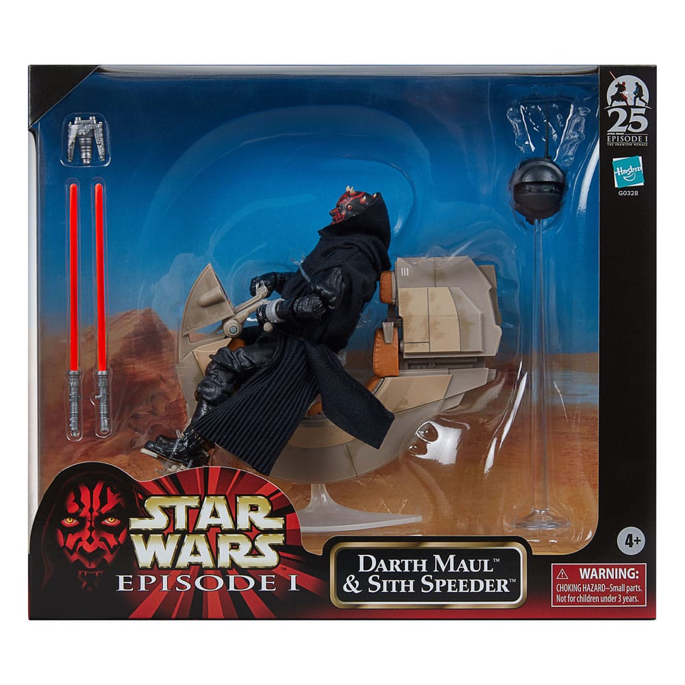 Star Wars Episode I Black Series Vehicle with Action Figure Darth Maul & Sith Speeder 25th Anniversary Hasbro