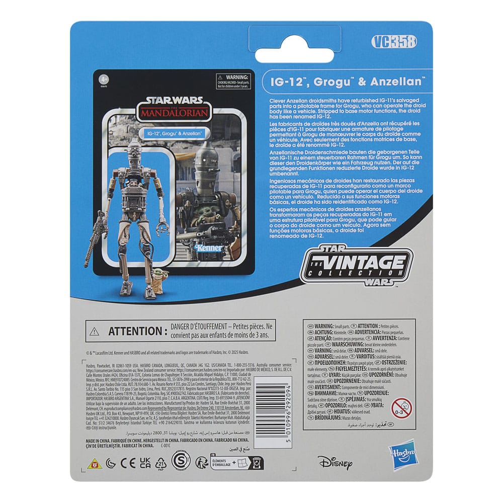 Star Wars The Mandalorian Vintage Collection Action Figure 3 Pack IG 12 Grogu & Anzellan Hasbro