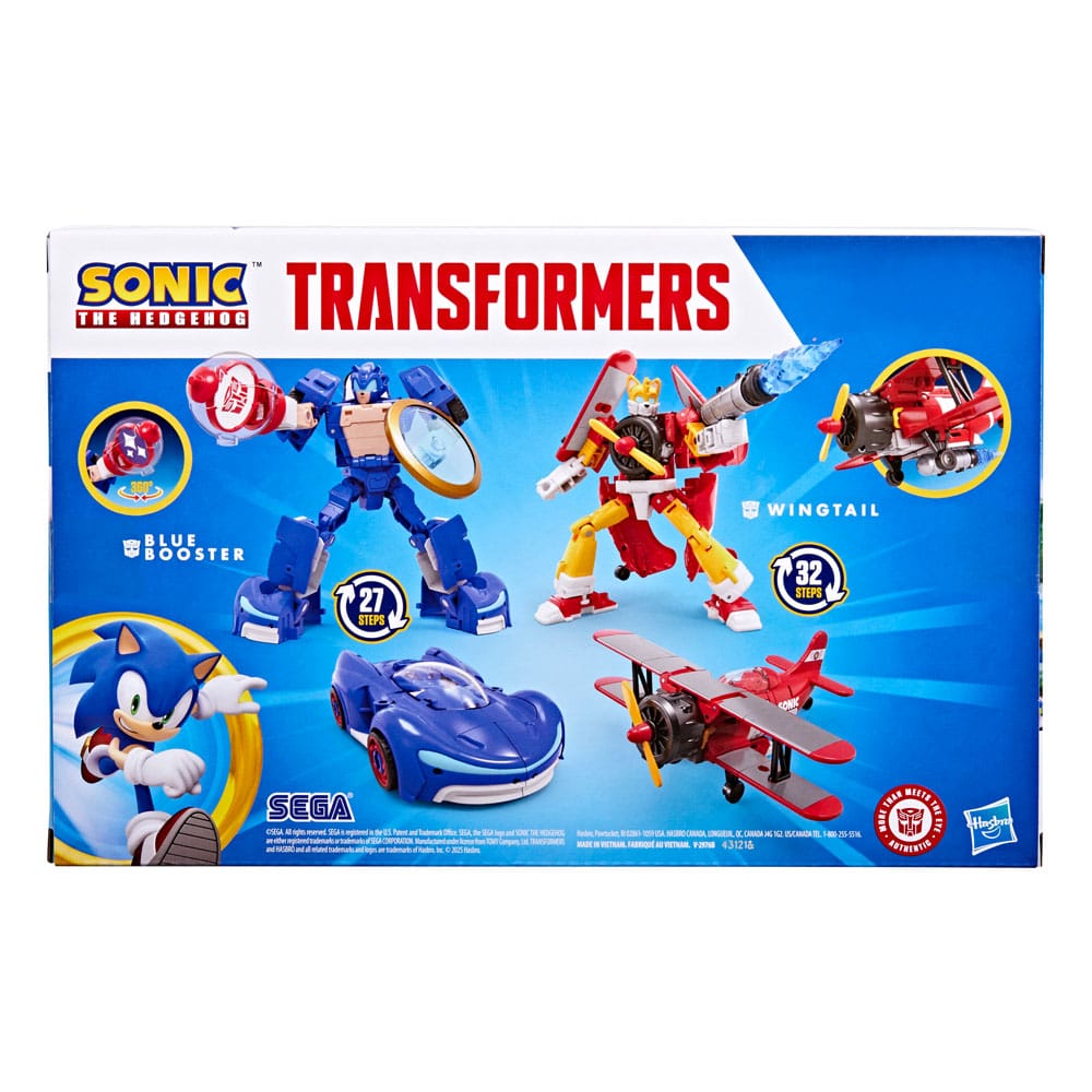 Sonic the Hedgehog x Transformers Action Figure Wingtail & Blue Booster Hasbro