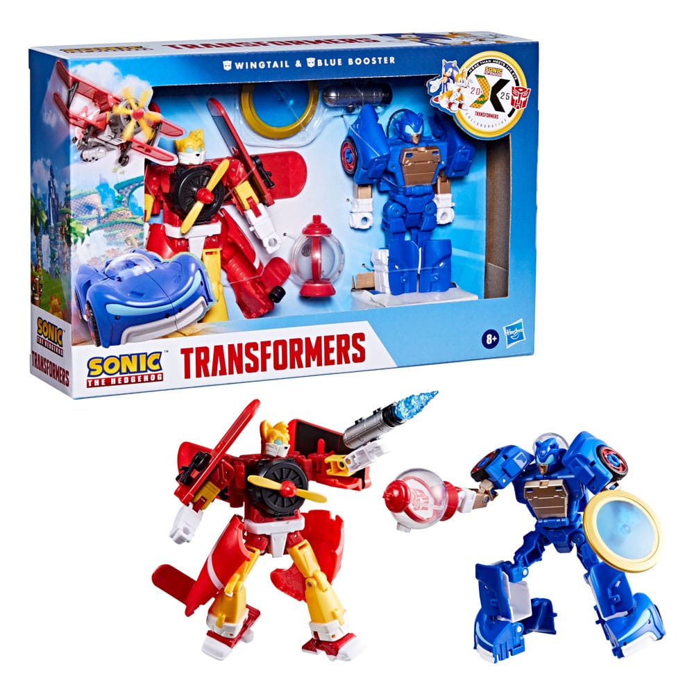 Sonic the Hedgehog x Transformers Action Figure Wingtail & Blue Booster Hasbro