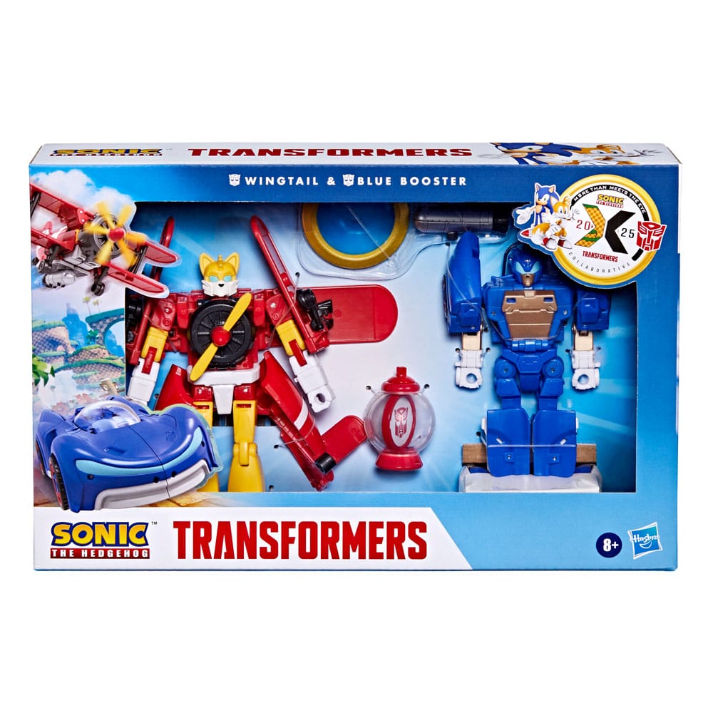 Sonic the Hedgehog x Transformers Action Figure Wingtail & Blue Booster Hasbro