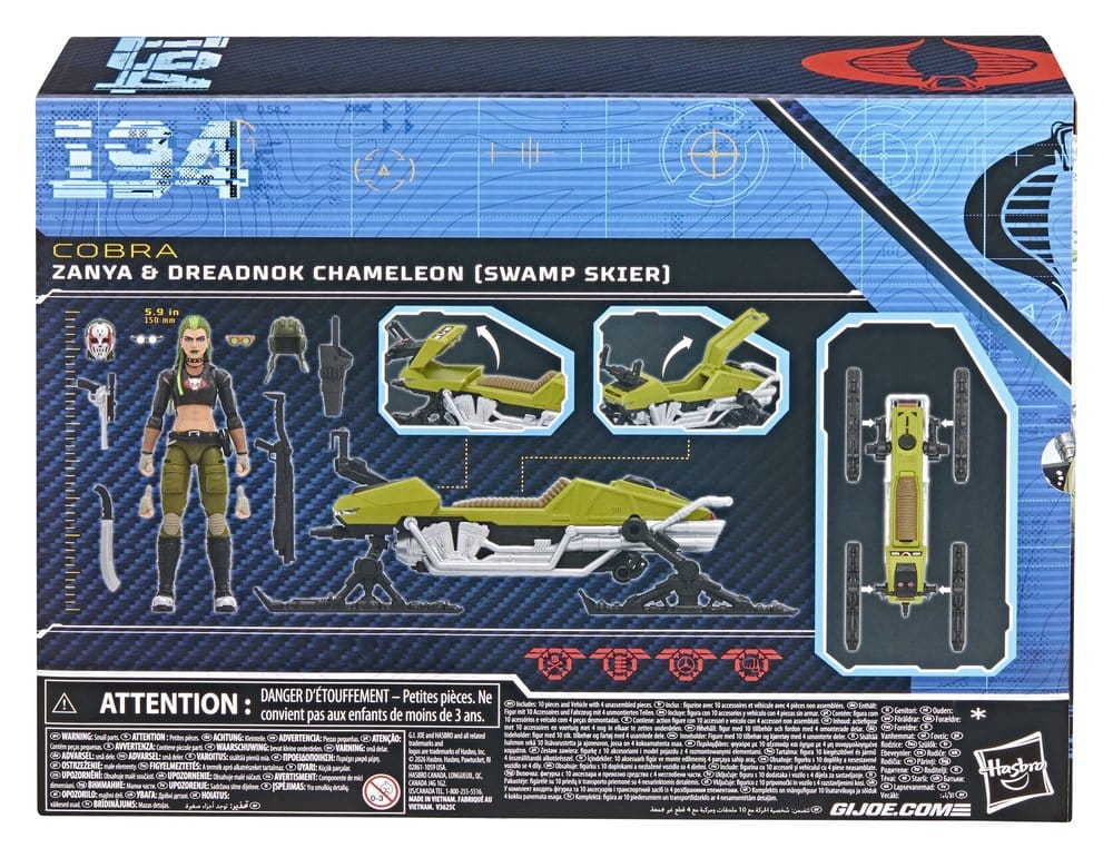 G.I. Joe Classified Series Action Figure and Vehicle Set #194 Zanya and Dreadnok Chameleon Swamp Skier Hasbro