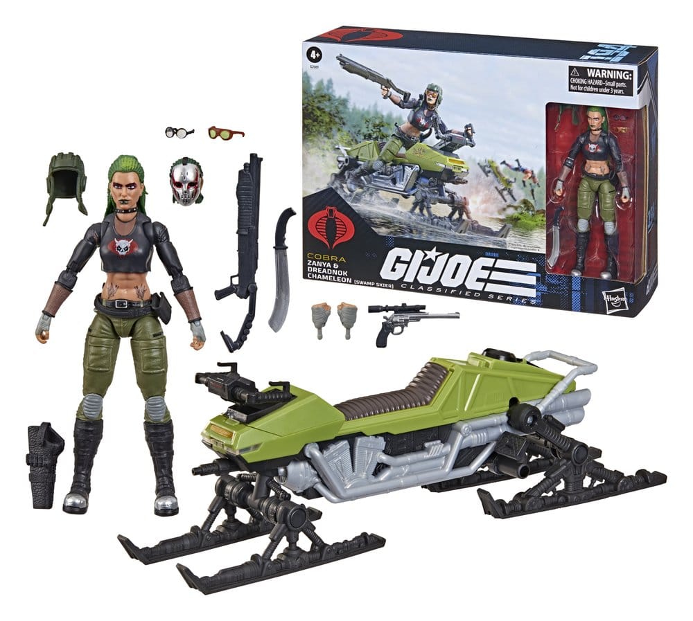 G.I. Joe Classified Series Action Figure and Vehicle Set #194 Zanya and Dreadnok Chameleon Swamp Skier Hasbro