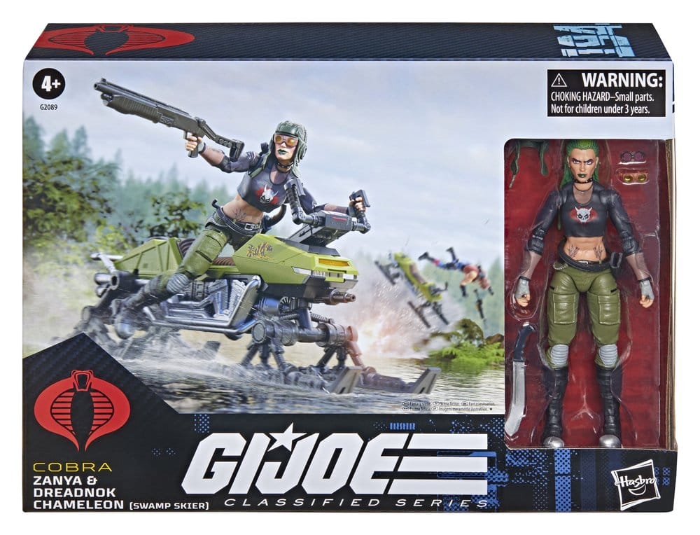 G.I. Joe Classified Series Action Figure and Vehicle Set #194 Zanya and Dreadnok Chameleon Swamp Skier Hasbro