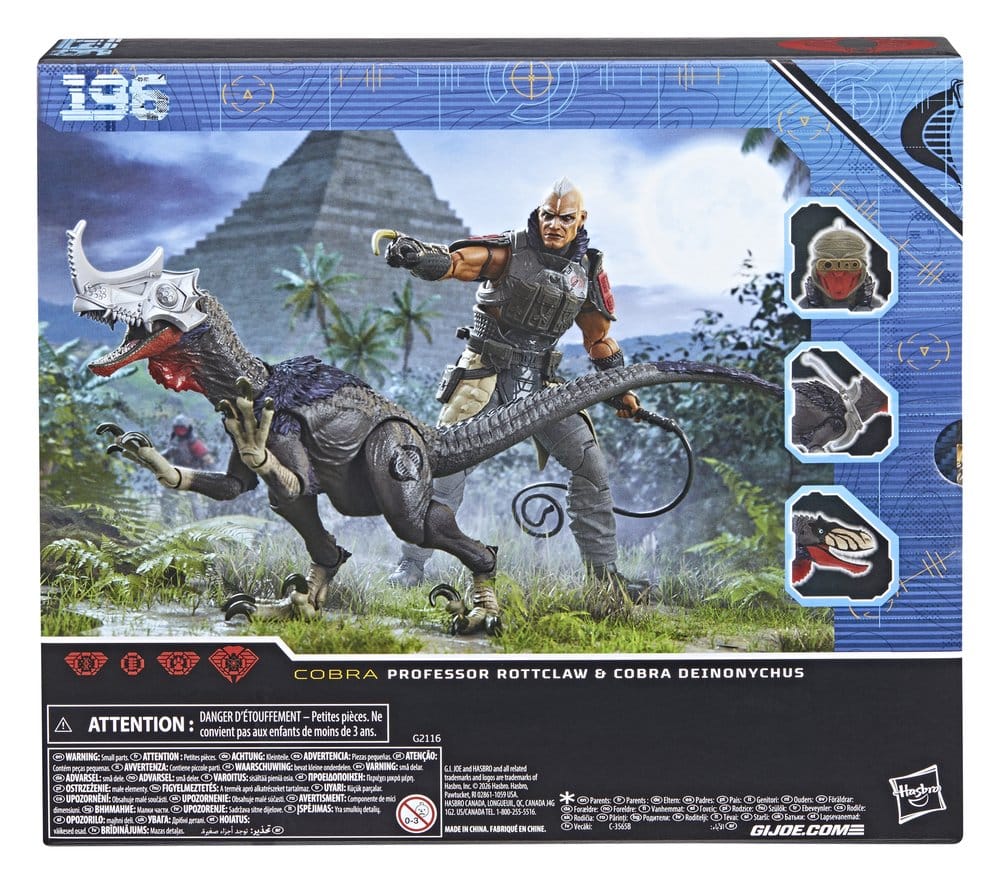 G.I. Joe Classified Series Action Figure 2 Pack #196 Professor Rottclaw & Cobra Deinonychus Hasbro